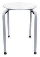 Vorschau: RIDDER Bad-Hocker Classic, weiß, Kunstleder / Stahl, rutschhemmende, weiche Sitzfläche