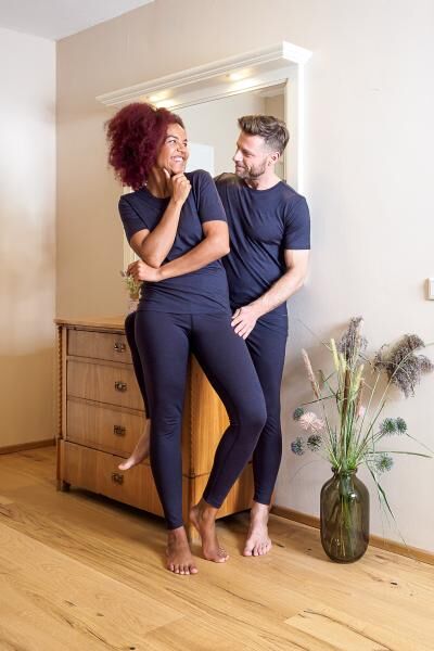 Moser Damen Shirt mit kurzem Arm und Reißverschluss 100 % Merino-Wolle