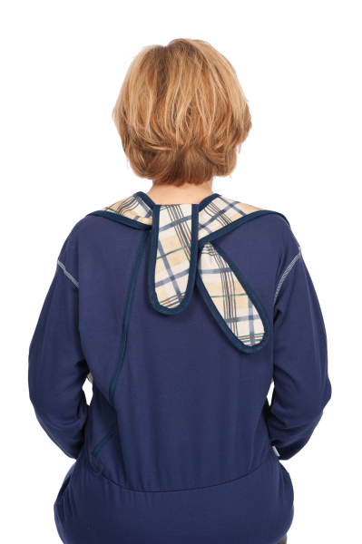 suprima Ess-Schürze/Lätzchen Polyester mit Schlaufen-/ Schlitzverschluss, blau kariert