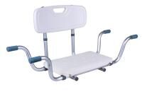 Vorschau: ANTAR Badewannen Einhängesitz aus Aluminium mit Rückenlehne u. Breitenverstellung von 83-78 cm