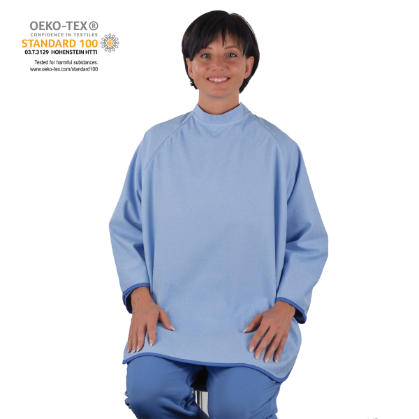 suprima Ess-Schürze/Lätzchen Frottee mit Ärmeln und Schlaufenverschluss, hellblau, 78 x 75 cm