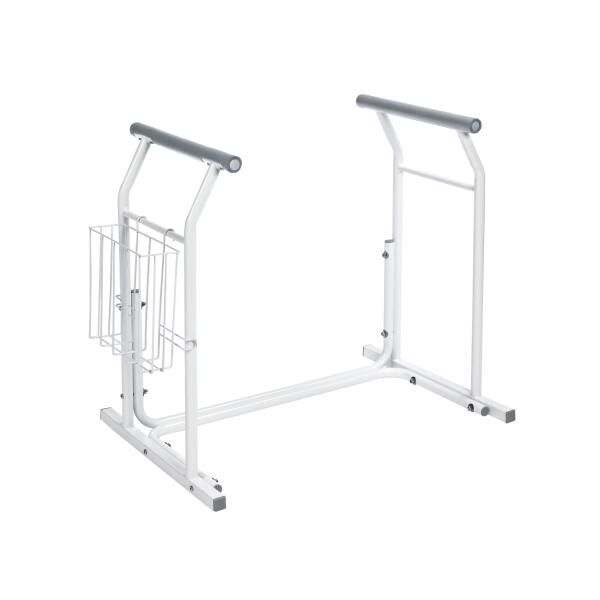 RIDDER mobile WC-Aufstehhilfe Sam inkl. Ablagekorb, weiß, kein Bohren o. Kleben