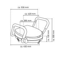 Vorschau: RIDDER WC-Sitzerhöhung Sam ca. 10 cm mit Armlehnen, weiß, TÜV geprüft