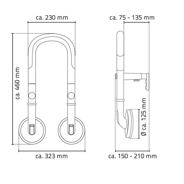 RIDDER Badewannen-Einstiegshilfe Rob mit Saugnäpfen, weiß, Belastbarkeit 120 kg