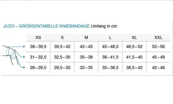 JuzoFlex Genu 320 nahtlose Kniebandage mit seitlichen Doppelspiralen, offene o. geschlossene Patella