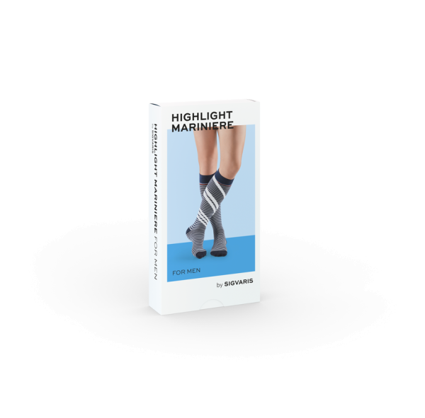 SIGVARIS Highlight Mariniere Stützstrumpf für Herren mit maritimem Muster in versch. Größen