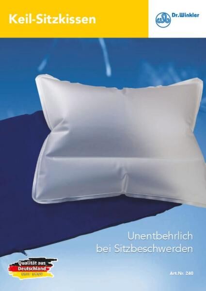 Dr. Winkler aufblasbares Keil-Sitzkissen 40x35 cm mit Bezug zum Training der Rückenmuskulatur