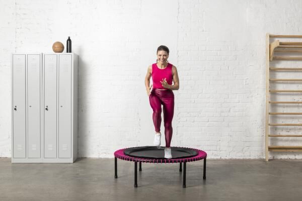 bellicon Trampolin Klassik mit Klappbeinen, 100 cm für Basisübungen, starke Seilringstärke
