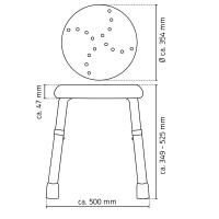 Vorschau: RIDDER Bad-Hocker Go höhenverstellbar in 8 Stufen mit rutschhemmenden Fußstopfen und Sitzfläche