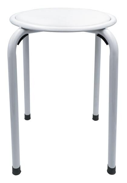 RIDDER Bad-Hocker Classic, weiß, Kunstleder / Stahl, rutschhemmende, weiche Sitzfläche