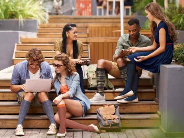 Compressana Kompressionskniestrumpf LIFESTYLE PIQUÉ 20, leichte Kompression im modernen Look