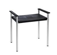 Vorschau: RIDDER Bad-Hocker Zac mit Armlehnen, schwarz, mit rutschhemmenden Fußstopfen