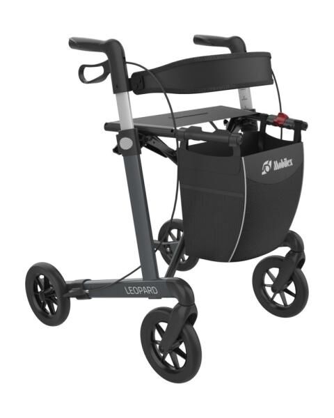 Mobilex Leopard Aluminium Rollator mit Softrädern, Sitzhöhe 55 cm, zusammenklappbar