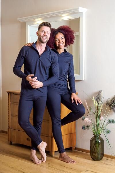 Moser Herren Zipper-Shirt mit langem Arm und Reißverschluss 100 % Merino-Wolle