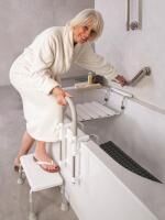 Vorschau: RIDDER Bad-Schemel Sam, weiß, höhenverstellbar, Belastbarkeit 150 kg