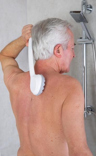 RIDDER Rückencremer / Eincremehilfe Ease in weiß, großer Massagekopf mit 17 Rollen