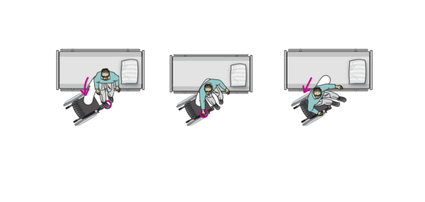 etac 3B-Board immedia Transferbrett Transferhilfe mit Griff, Unterseite mit Anti-Rutsch-Material