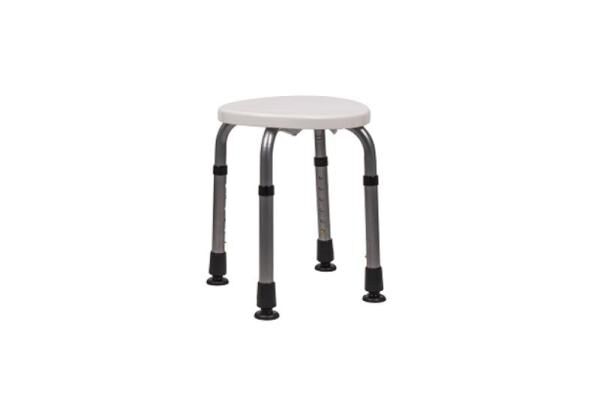 ANTAR Aluminium Toilettenhocker mit Kunststoffsitz u. verstellbarer Sitzhöhe 37 cm - 54 cm