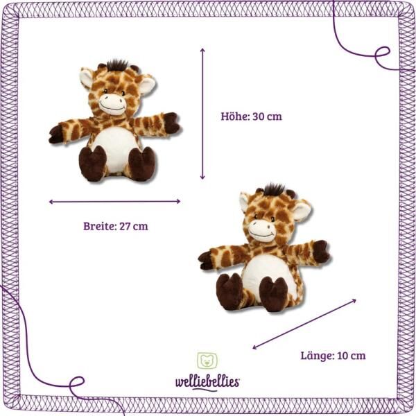 welliebellies® "Giraffe groß" Wärmekuscheltier mit Bio-Hirse-Füllung, spendet bis zu 90 min Wärme