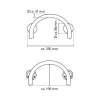 Vorschau: RIDDER BAD Haltegriff Art M halbrund aus Edelstahl, Gesamtlänge: ca. 33 cm
