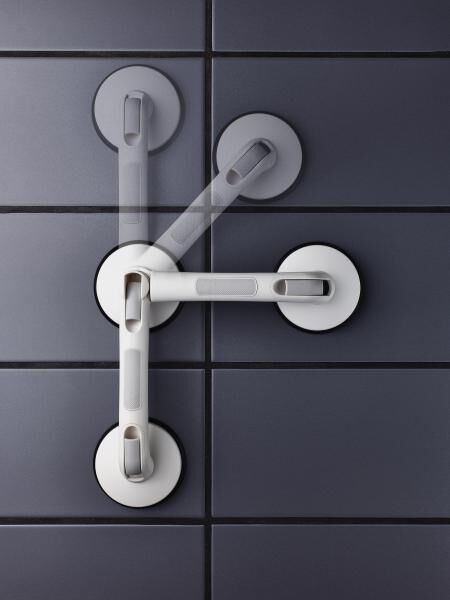 RIDDER Bad Winkel-Sauggriff Rob L, Griffleisten mit Fingermulden und ergonomischer Form