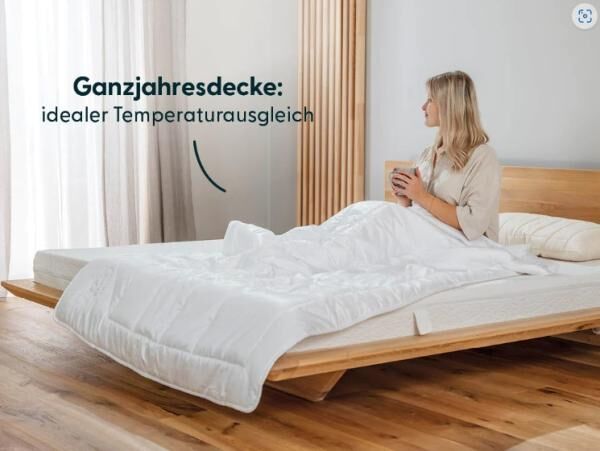 JONA SLEEP Bio Ganzjahres-Bettdecke Tencelfaser für ein optimales Feuchtigkeits- und Temperaturmanag
