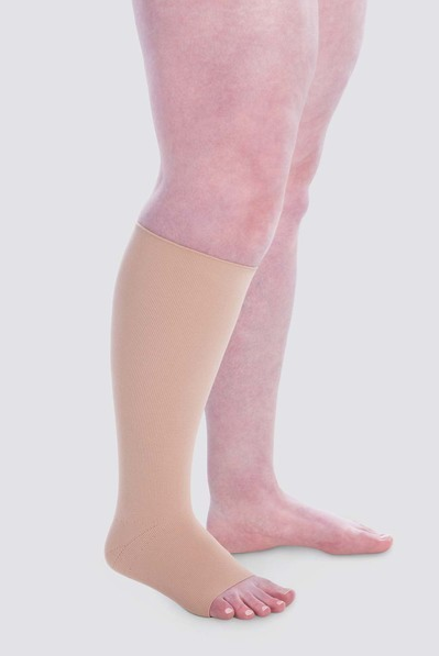 Juzo Expert Kompressions-Kniestrumpf mit offener Fußspitze u. flachen elastischen Nähten