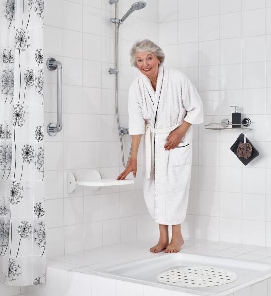 RIDDER Dusch-Klappsitz Max, Sitzfläche: ca. 35,5 x 25,5 cm , Belastbarkeit 125 kg