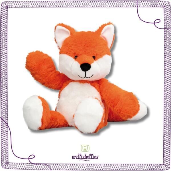 welliebellies® "Fuchs groß" Wärmekuscheltier mit Bio-Hirse-Füllung, spendet bis zu 90 min Wärme