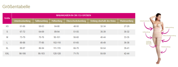 lipoelastic VB Variant postoperatives Kompressionsmieder, abnehmbare und verstellbare Träger