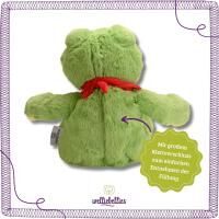 Vorschau: welliebellies® "Frosch groß" Wärmekuscheltier mit Bio-Hirse-Füllung, spendet bis zu 90 min Wärme