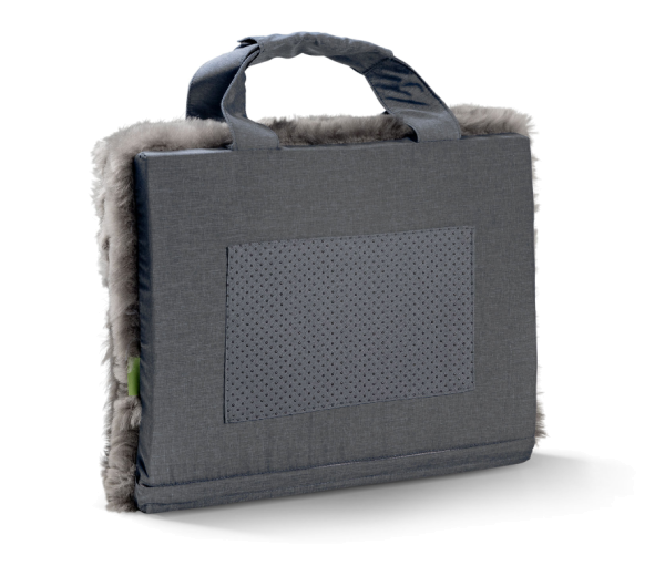 Fellhof Lammfell Sitzkissen 36 × 28,5 × 2,5 cm faltbar grau