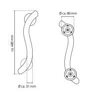 Vorschau: RIDDER Bad Haltegriff Art M geschwungen aus Edelstahl, Gesamtlänge: ca. 48 cm