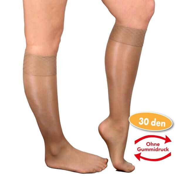 deeel Basics 5 Paar venenfreundliche Fein-Kniestrümpfe mit Spezial-Komfortbund 30 DEN