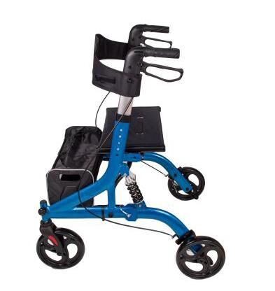 ANTAR faltbarer Rollator aus Aluminium mit Stoßdämpfer u. Rückenlehne inkl. Einkaufstasche