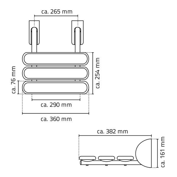 Ridder Dusch-Klappsitz Pro, schwarz, PA / Aluminium