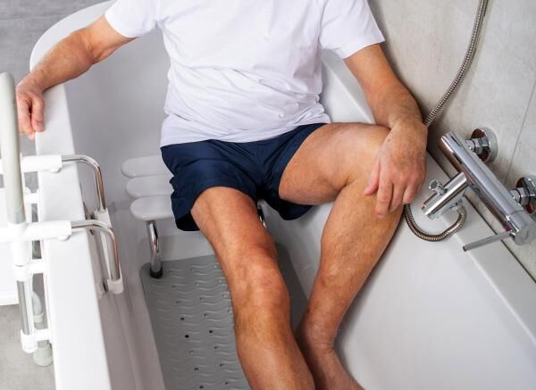 RIDDER Badewannen-Hocker Pro, weiß, Gesamtabmessung: ca. 35,5 x 35,5 x 15 cm