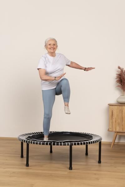 bellicon Trampolin Klassik mit Klappbeinen, 100 cm für Basisübungen, starke Seilringstärke