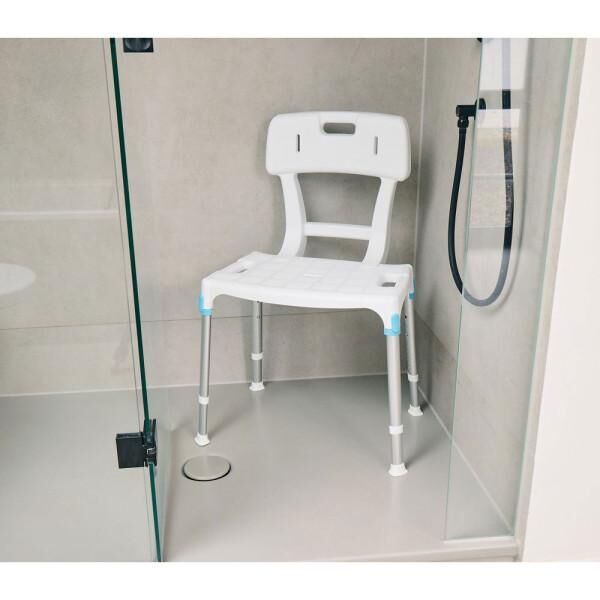 Russka laguna Duschstuhl mit Rückenlehne Belastbarkeit 150 kg, weiß