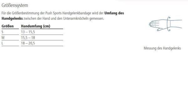 Ofa Push Sports Handgelenkbandage stabilisiert das Handgelenk mit integrierten Verstärkungsstäben