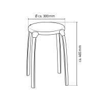 Vorschau: RIDDER Bad-Hocker Max Gesamtabmessung: ca. Ø 30 x 46,5 cm, TÜV geprüft und belastbar bis max. 100 kg