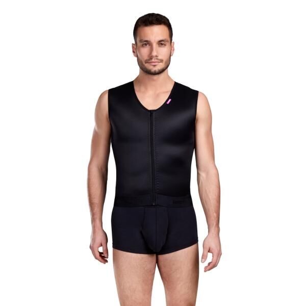 lipoelastic MTm Comfort ärmellose Herren postoperative Kompressionsweste mit Reißverschluss