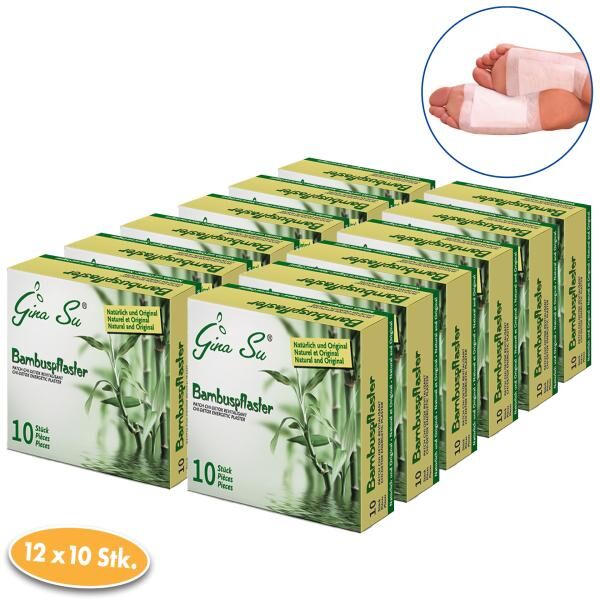 Gina Su Bambuspflaster mit Turmalin 120 Stück im praktischen 10er Päckchen