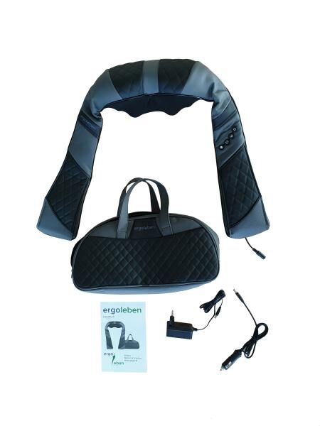 ergoleben Shiatsu Massagegerät für Nacken u. Schulter m. Wärmefunktion inkl. praktischer Tragetasche