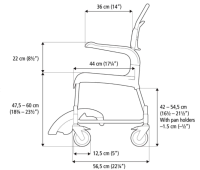 Vorschau: etac Clean Dusch- und Toilettenrollstuhl weiß höhenverstellbar, Armlehnen schwenkbar