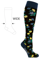 SupCare Stützstrumpf Kniestrümpfe mit Baumwolle für breite Waden KKL1, Blümchen Design
