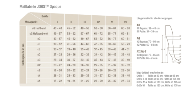 JOBST Opaque blickdichte unisex Kompressionsstrümpfe m. komfortablem Soft Touch Garn versch. Längen