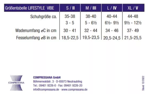 COMPRESSANA Kompressionskniestrumpf Lifestyle Vibe für Freizeit, Reise, Sport und Beruf