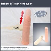 Vorschau: LUSTVOLL geruchsneutraler Vibrator mit Stoßfunktion, Fernbedienung u. 10 verschiedene Vibrationsmodi