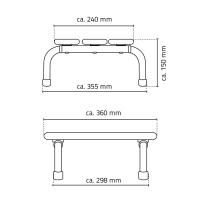 Vorschau: RIDDER Badewannen-Hocker Pro, weiß, Gesamtabmessung: ca. 35,5 x 35,5 x 15 cm
